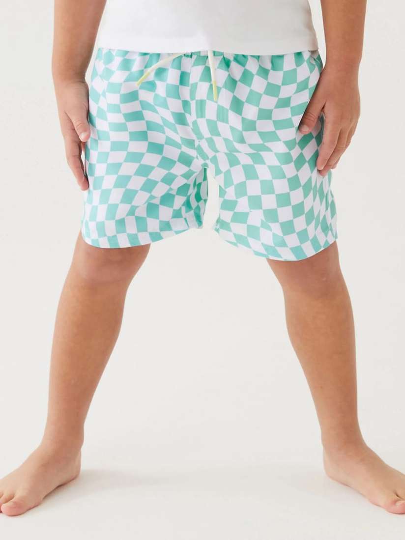 Buy Marks Spencer Boys Checked Mid Rise Swim Shorts Swim Bottoms for Boys 27157650 Myntra