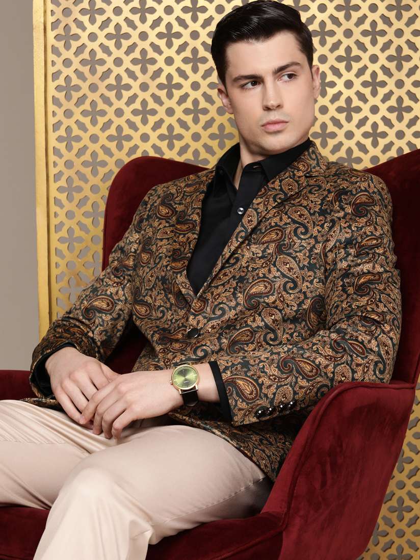 Printed velvet blazer mens store