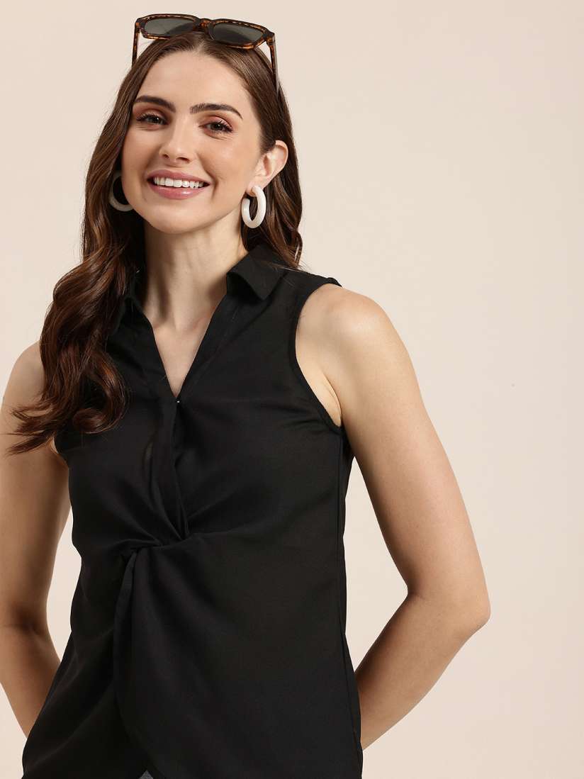 Tops with collar neck deals