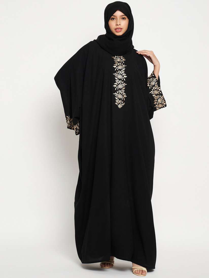 Buy NABIA Embroidered Loose Fit Abaya Burqa Burqas for Women 27163514 Myntra