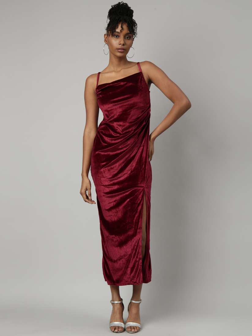 Myntra velvet dress shop