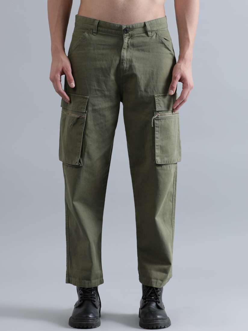 Buy Bene Kleed Men Cropped Loose Fit Cotton Cargo Trouser Trousers for Men 27174532 Myntra