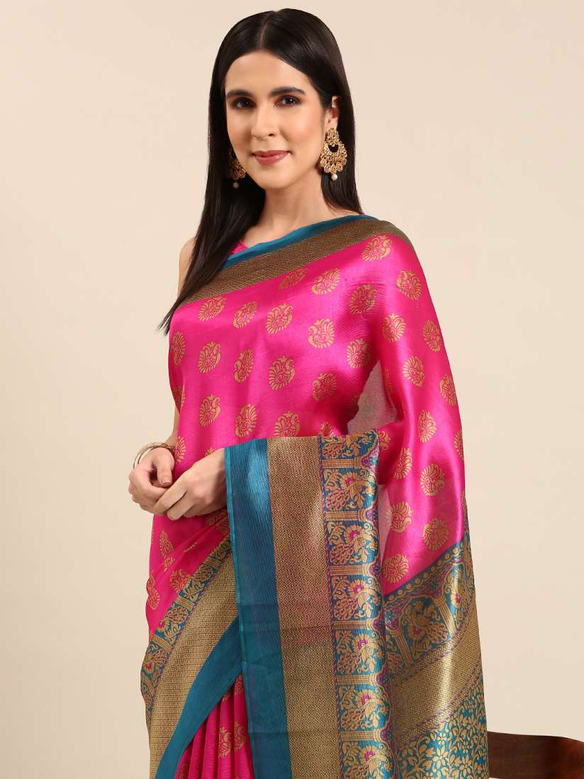 Buy HERE NOW Ethnic Motifs Art Silk Saree Sarees for Women 27178332 Myntra