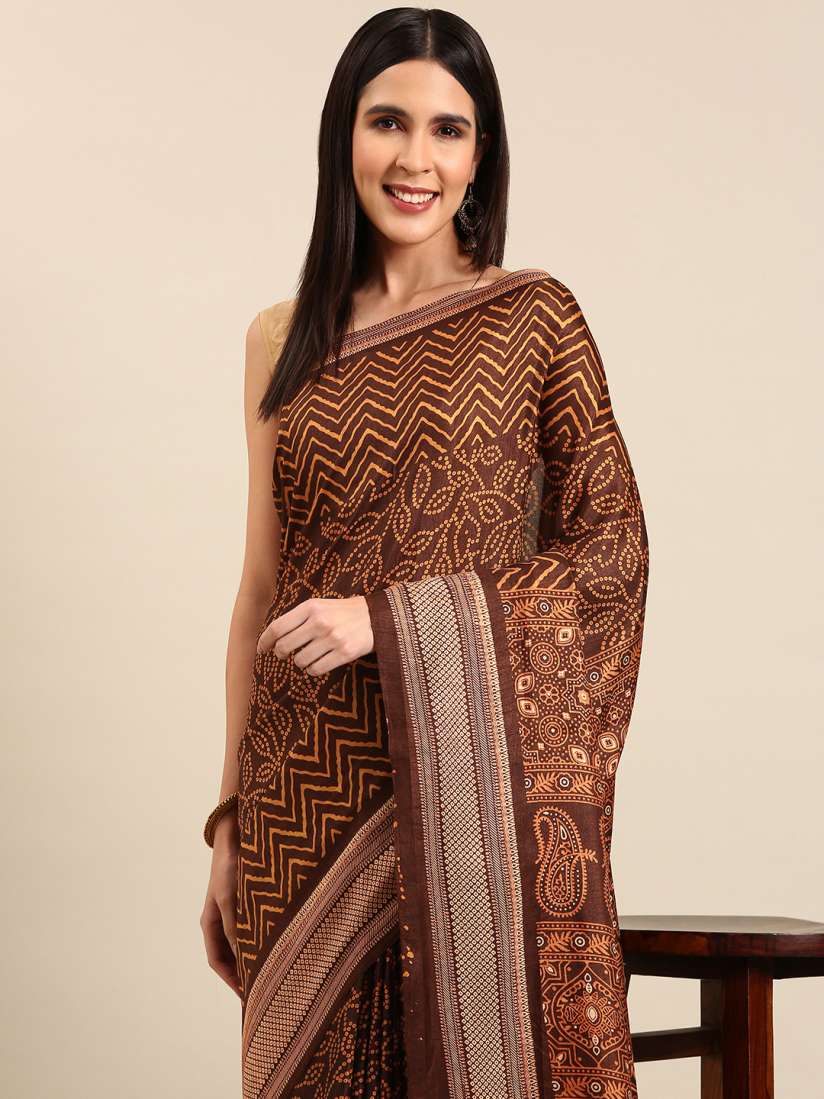 Buy HERE NOW Bandhani Art Silk Saree Sarees for Women 27178342 Myntra