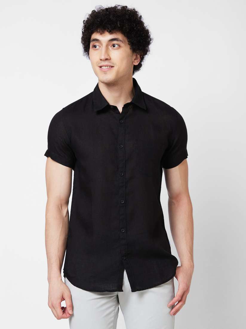 Buy SPYKAR Spread Collar Linen Casual Shirt Shirts for Men 27178638 Myntra