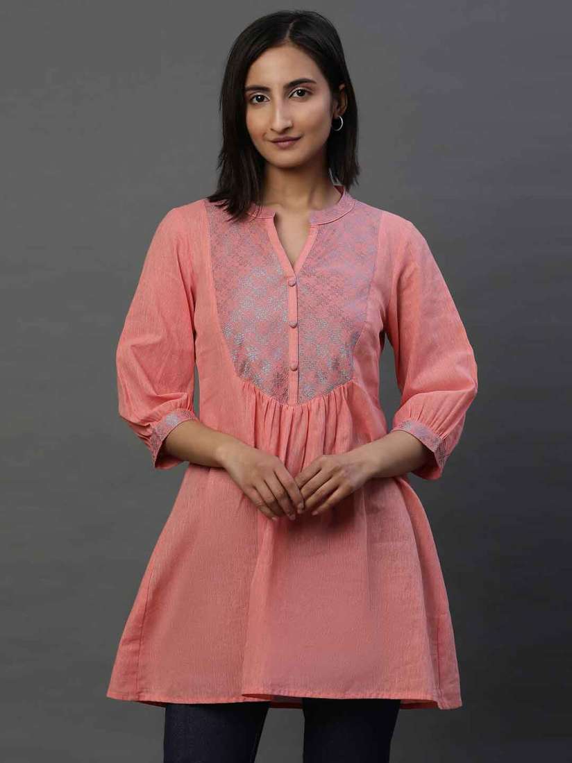 Buy AURELIA Woven Design A Line Pure Cotton Kurti Kurtis for Women 27185668 Myntra