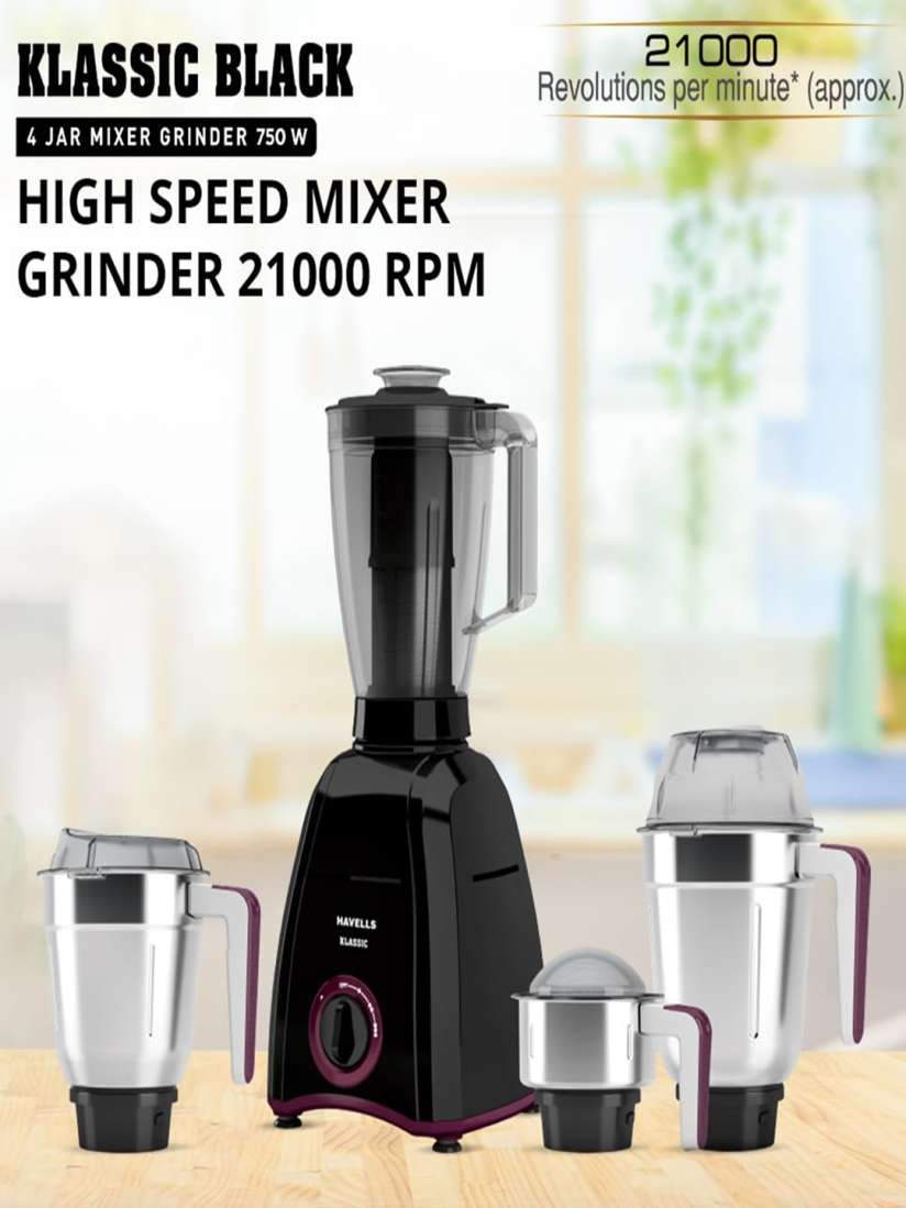 Buy Havells Klassic Black 4 Jar 750 W Hands Free Twisting Juice Filter Mixer Grinder Juicer Mixer Grinder for Unisex 27189398 Myntra