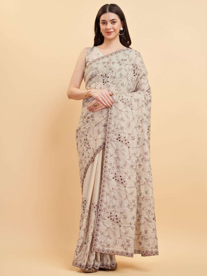 Buy Tasarika Floral Embroidered Pure Silk Saree Sarees for Women 27189952 Myntra