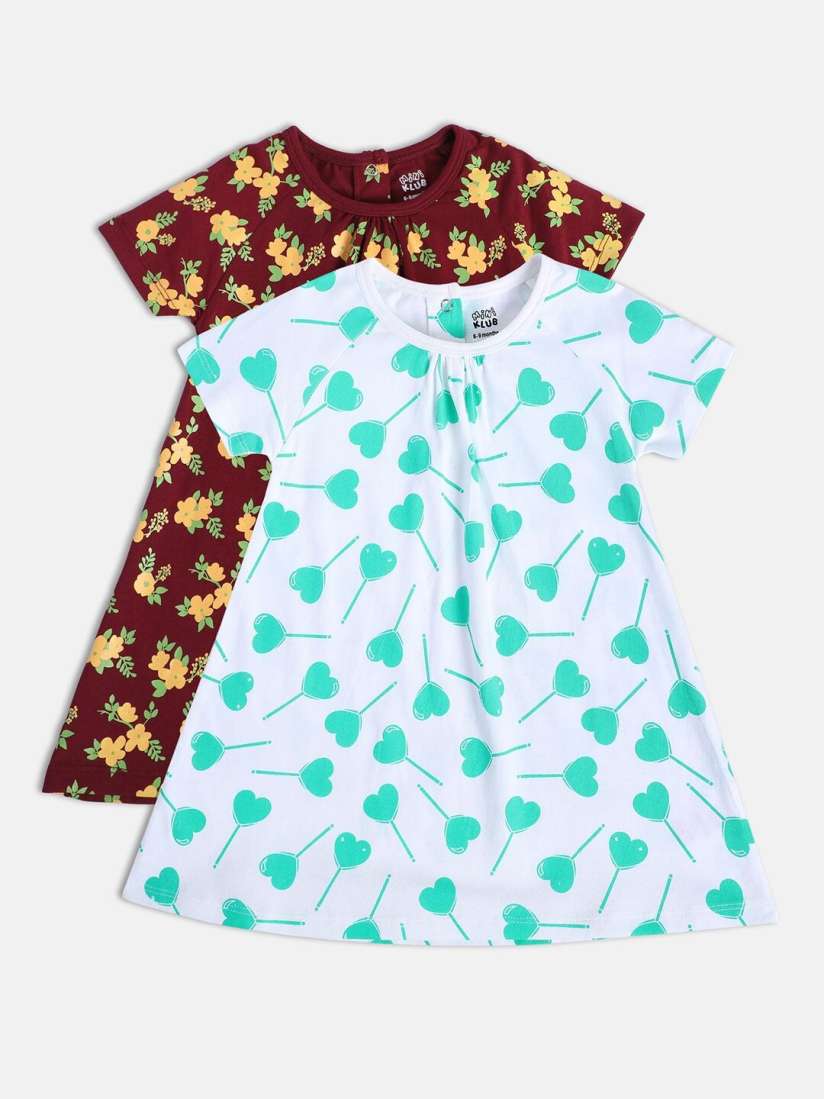 Buy MINI KLUB Infants Pack Of 2 Print Cotton A Line Dresses Dresses for Girls 27193778 Myntra