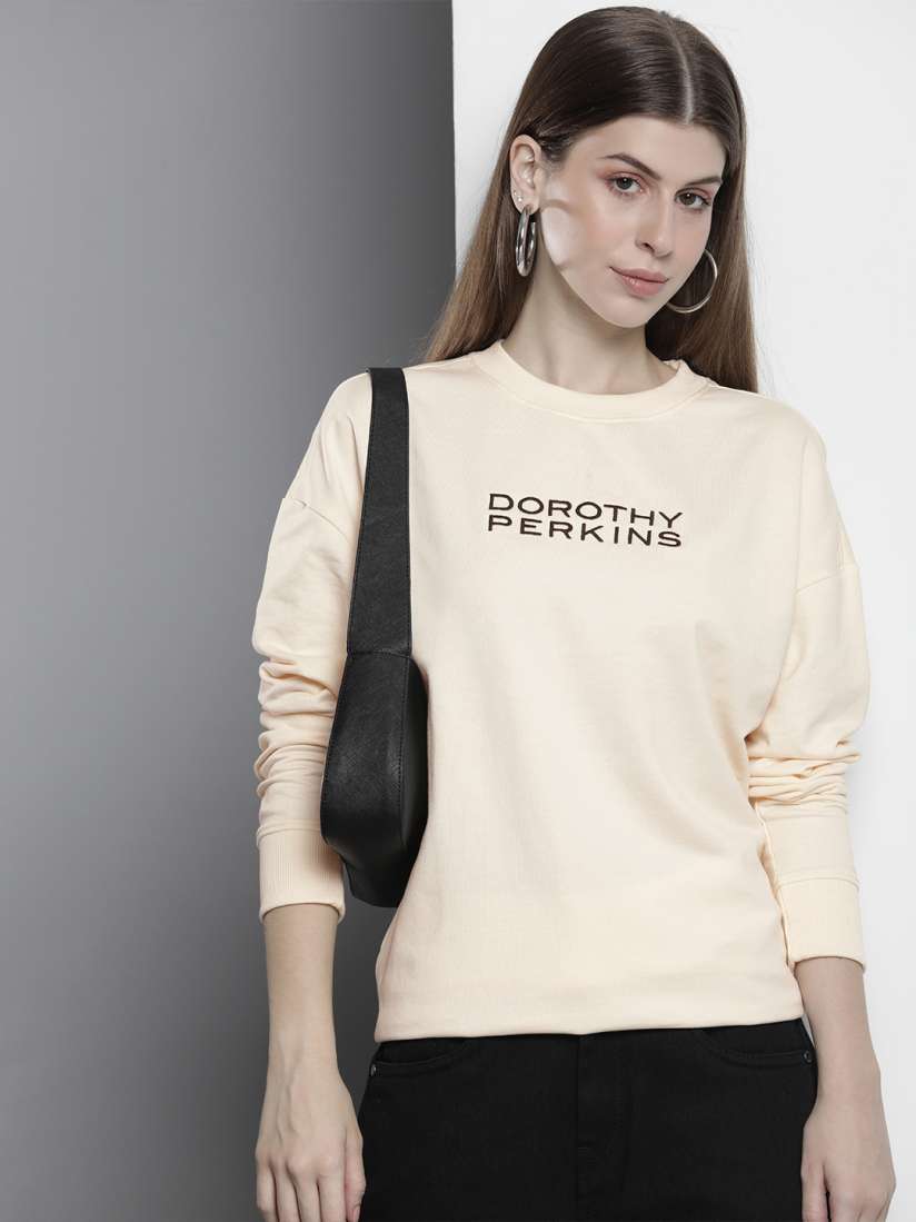 Buy DOROTHY PERKINS Brand Logo Embroidered Sweatshirt Sweatshirts for Women 27195088 Myntra