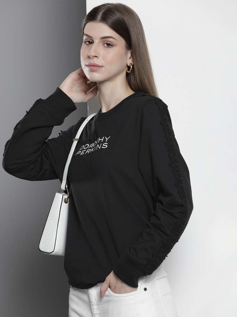 Buy DOROTHY PERKINS Brand Logo Embroidered Sweatshirt Sweatshirts for Women 27195116 Myntra