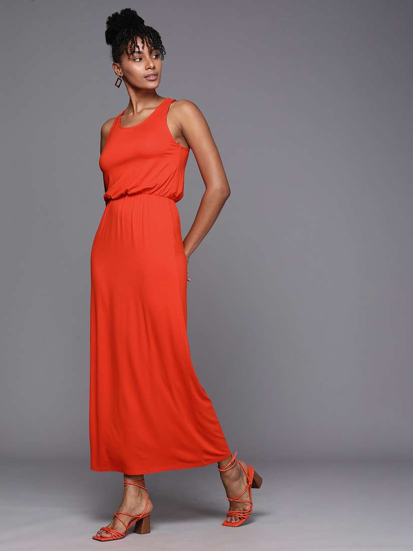 boohoo red maxi dress Red boohoo Asymmetric Trim Detail Maxi Dress