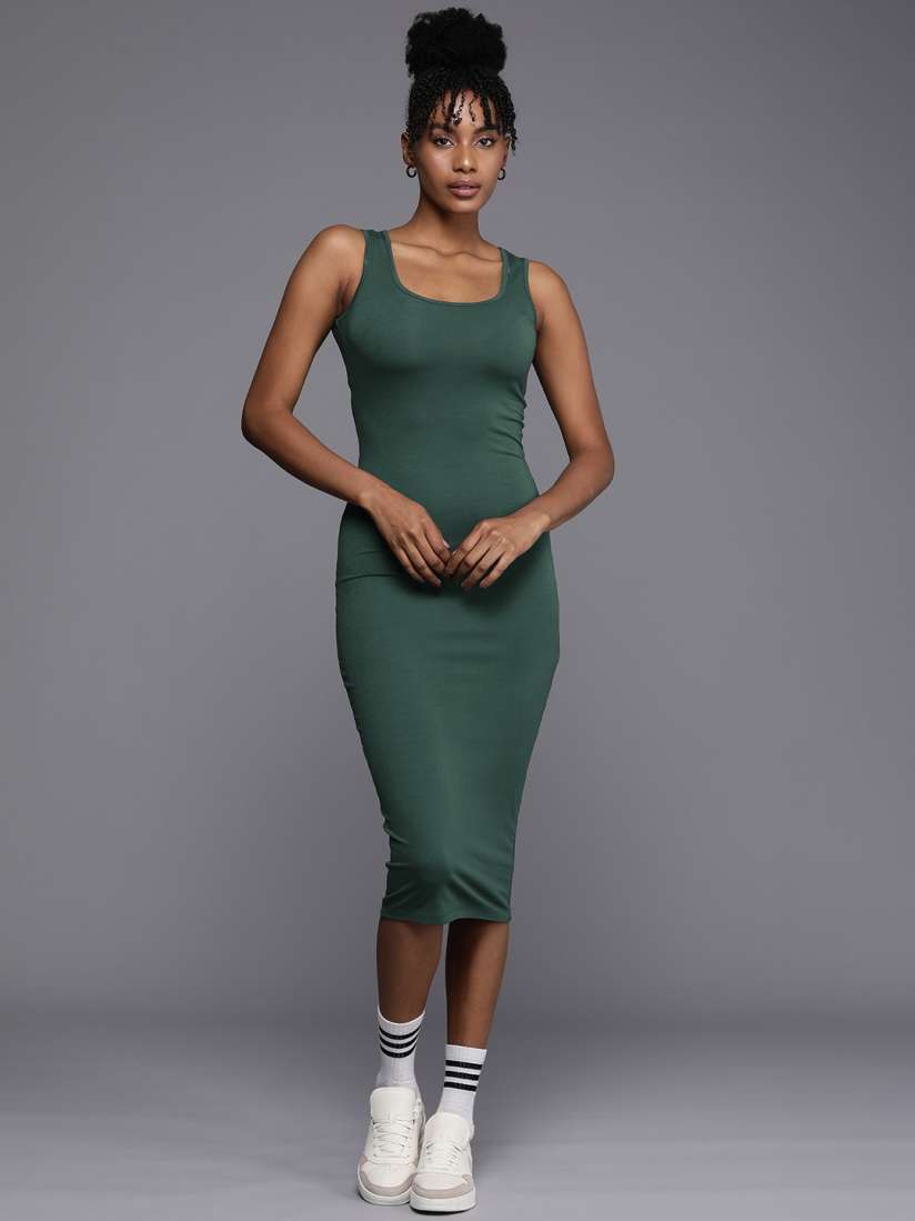 Buy Boohoo Solid Bodycon Midi Dress Dresses for Women 27195254 Myntra