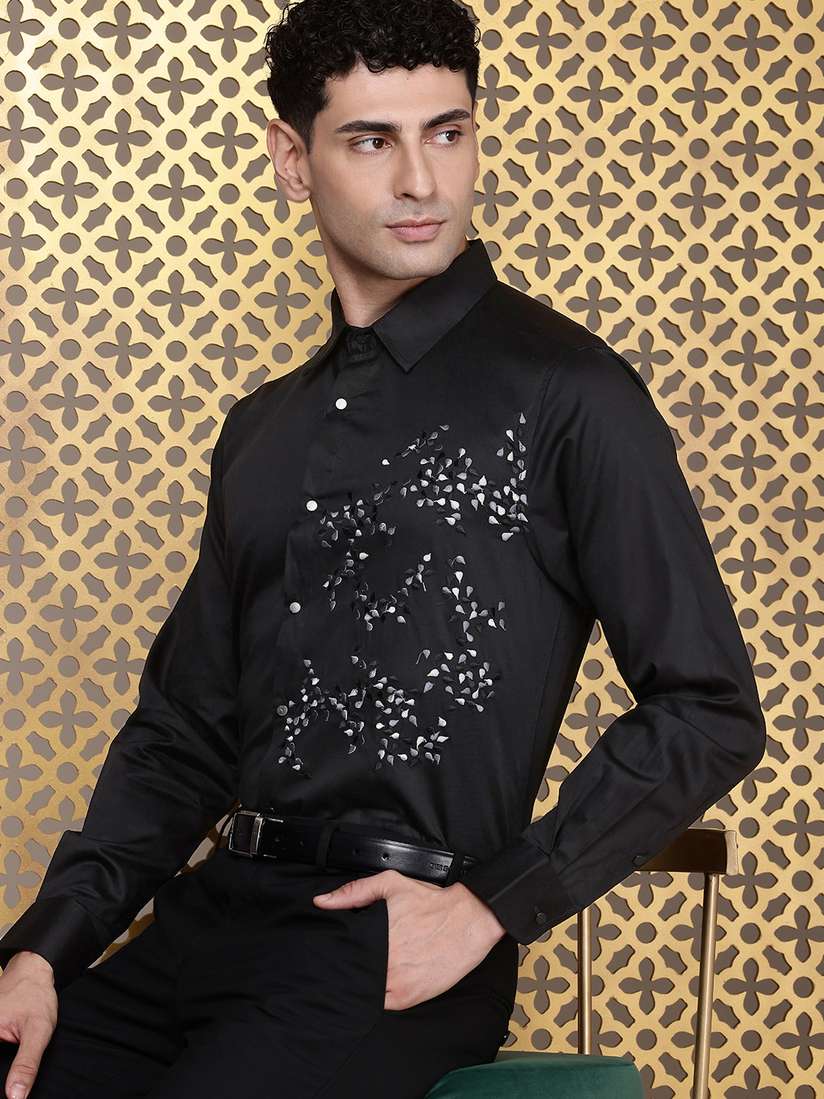 Party Wear Mens Embroidered Shirts For Men Party Shirt Dress