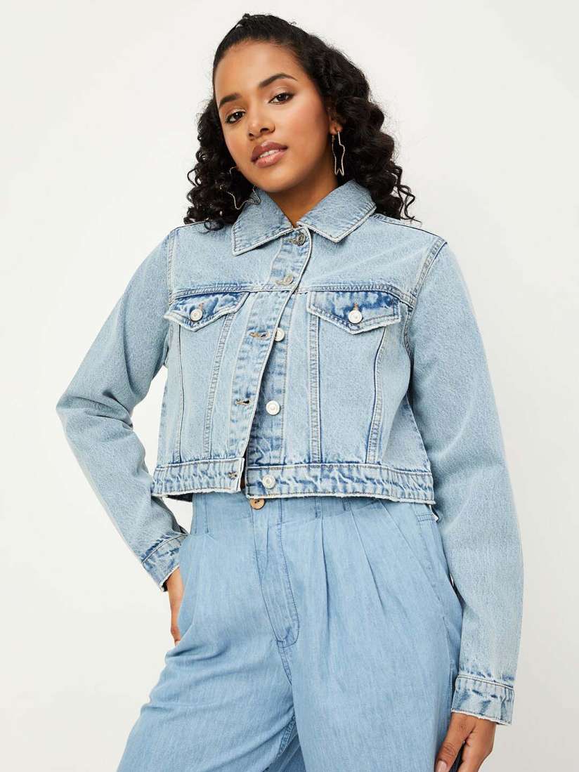 Denim jacket for women myntra sale