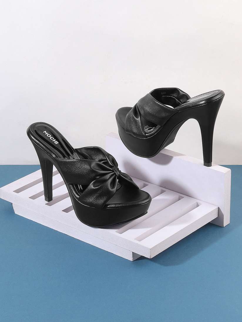 Buy Mochi Textured Open Toe Platform Heels Heels for Women 27201342 Myntra