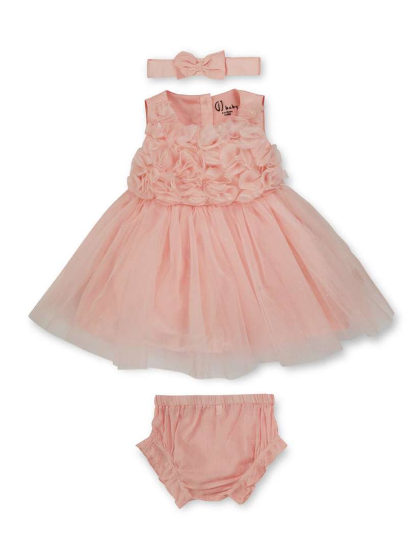 Buy GJ baby Infant Girls Embellished Sleeveless Silk Fit Flare Dress With Headband Brief Dresses for Girls 27213340 Myntra