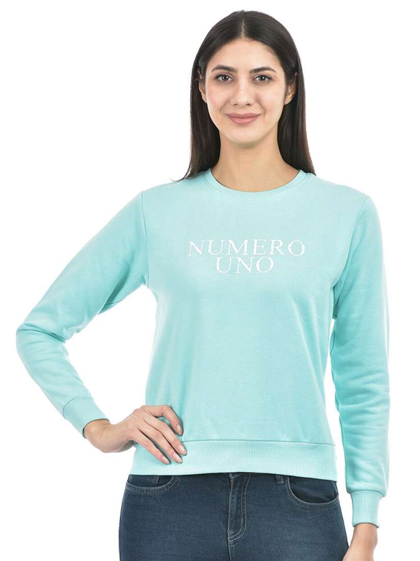 Buy Numero Uno Typography Printed Round Neck Pullover Sweatshirt Sweatshirts for Women 27216210 Myntra