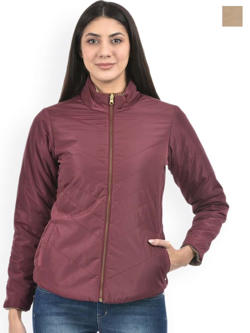 Buy Numero Uno Mock Collar Reversible Padded Jacket Jackets for Women 27218418 Myntra