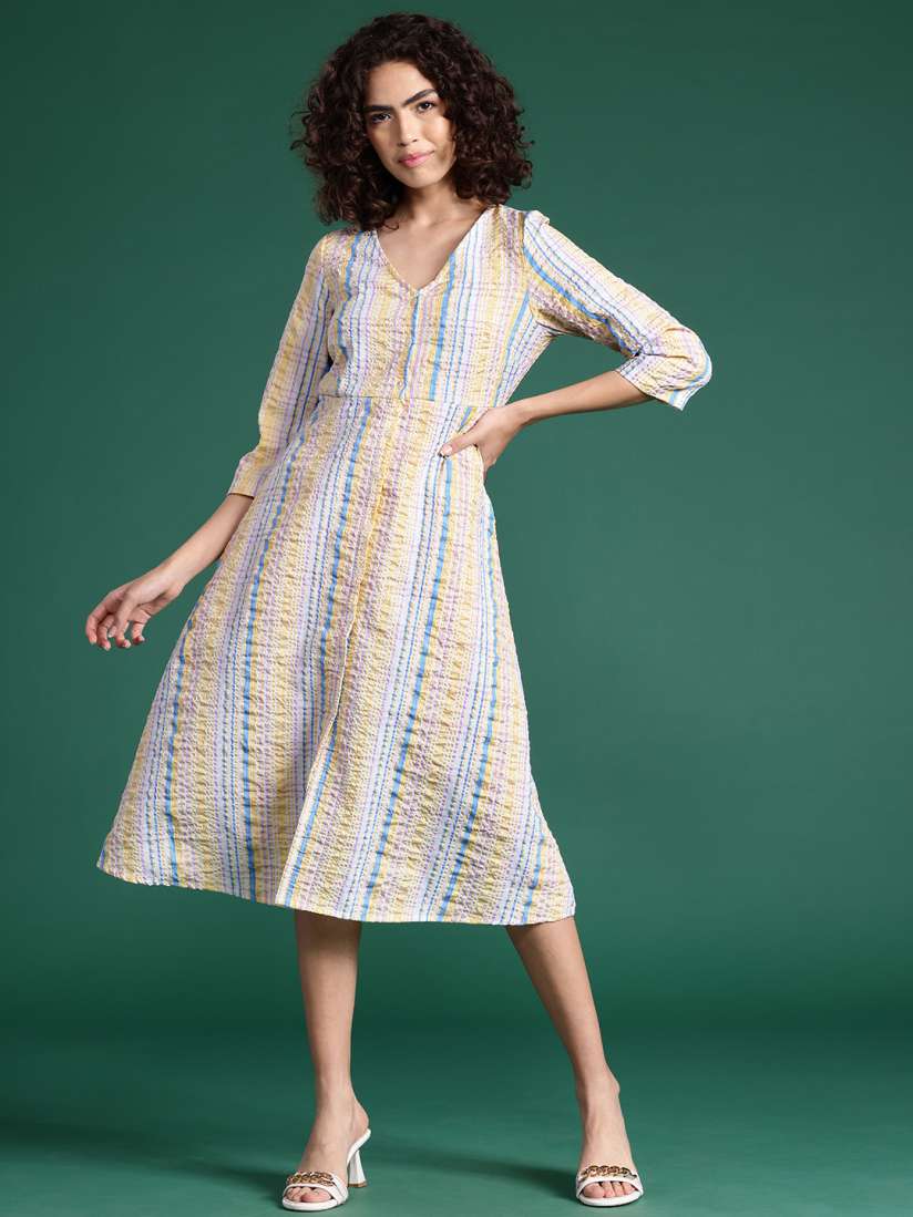Buy DressBerry Striped A Line Midi Dress Dresses for Women 27219116 Myntra