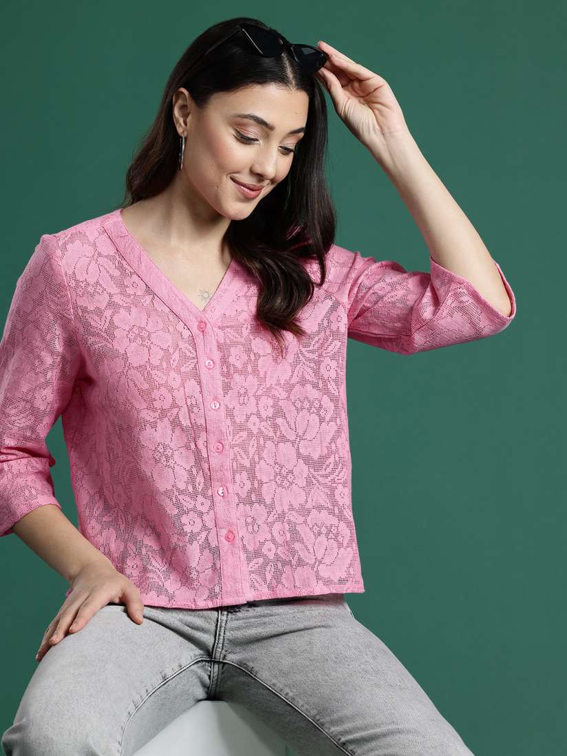 Buy DressBerry Floral Lace Pure Cotton Top Tops for Women 27219886 Myntra