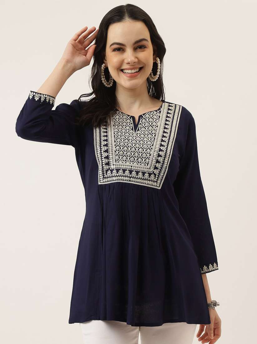 Buy Mandvi Ethnic Motifs Embroidered Peplum Top Tops for Women 27234364 Myntra