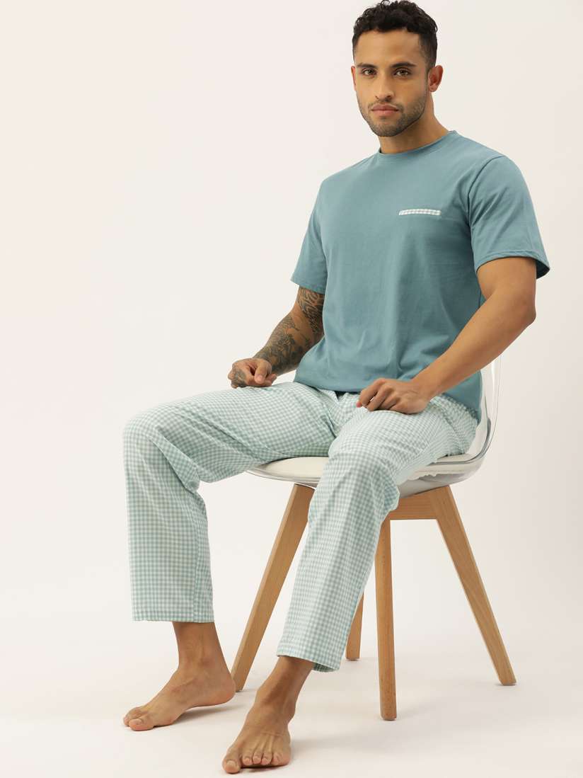 Buy ETC Men Checked Pure Cotton Night Suit Night suits for Men 27238032 Myntra