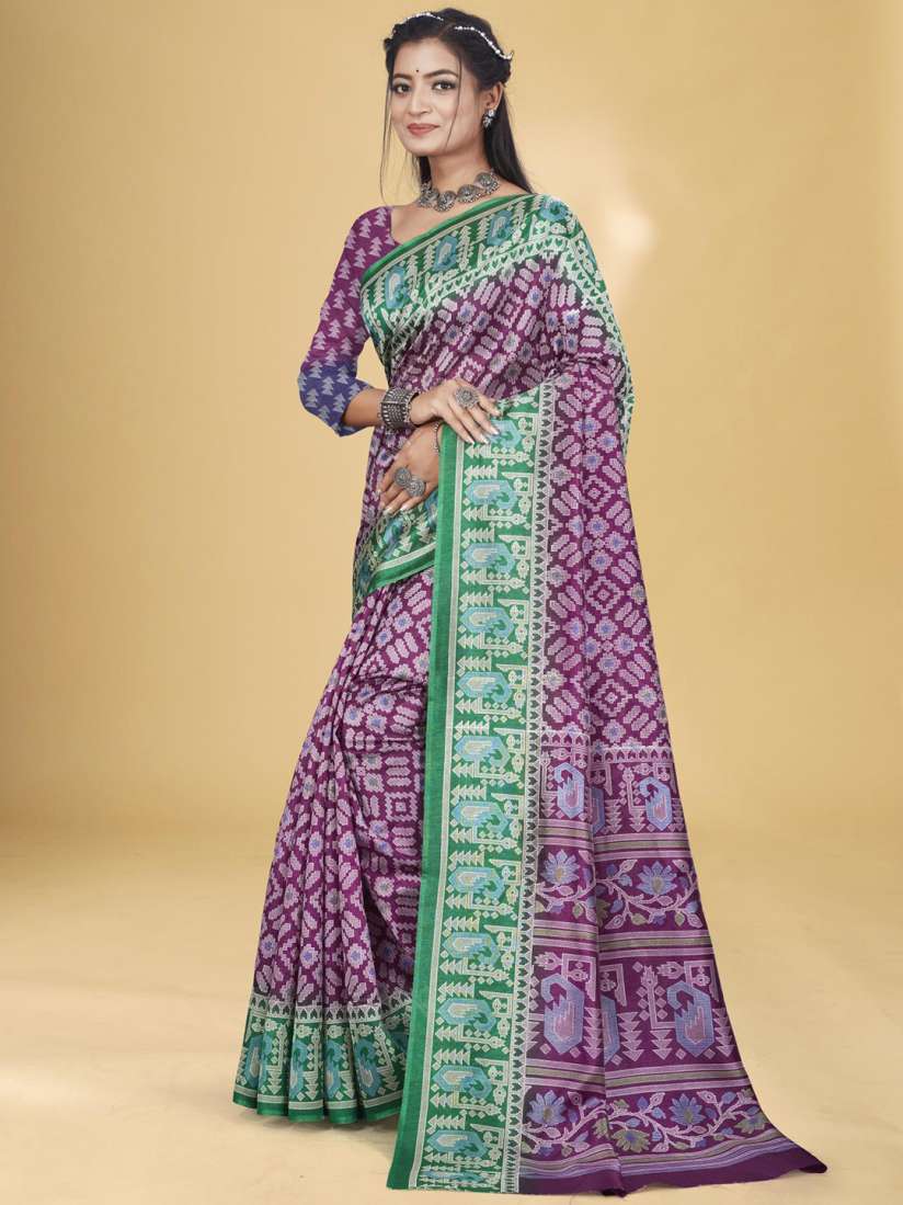 Cotton silk saree on myntra store