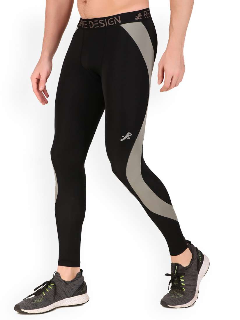 Buy REDESIGN Men Colourblocked Mid Rise Rapid Dry Nylon Ankle Length Training Tights Tights for Men 27246738 Myntra