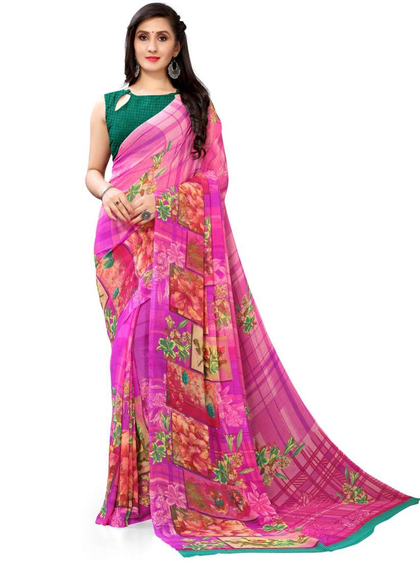 Myntra floral saree sales