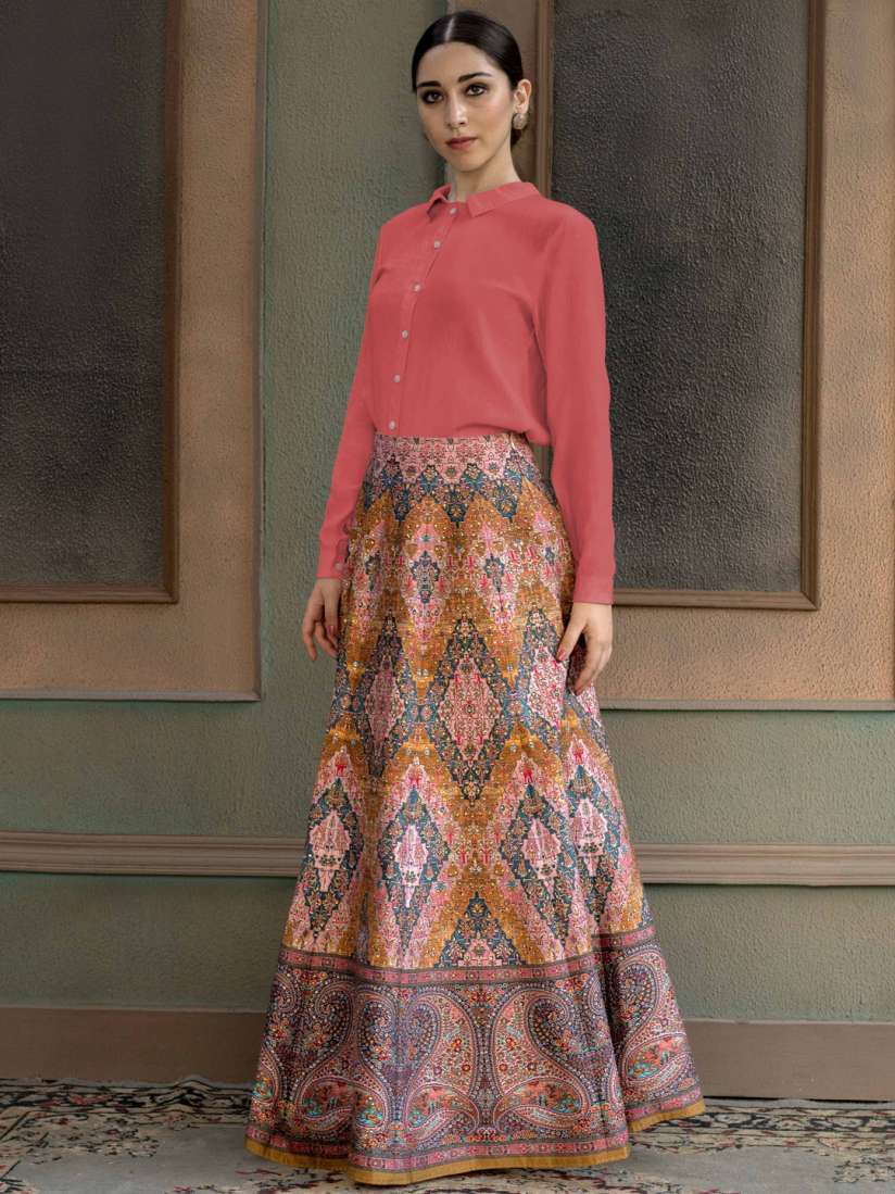 Buy SAPTRANGI Women Ethnic Motifs Printed Flared Skirts Skirts for Women 27256154 Myntra