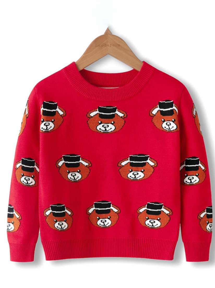 Buy StyleCast Boys Red Graphic Self Design Pullover Sweater Sweaters for Boys 27257178 Myntra