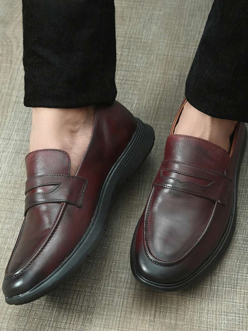 Dress Shoes Formal Leather Soled Loafers San Frissco Men Genuine