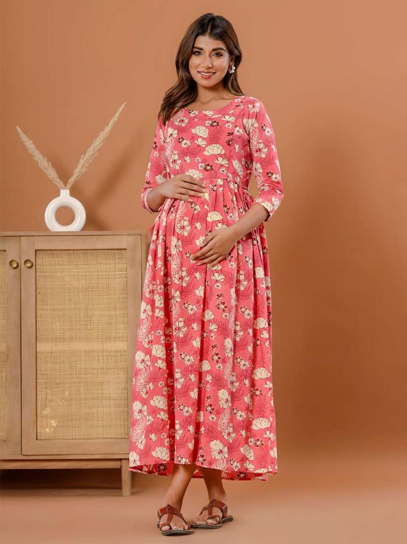 Buy LALI JAIPUR Floral Printed Cotton Maternity Maxi Dress Dresses for Women 27258678 Myntra