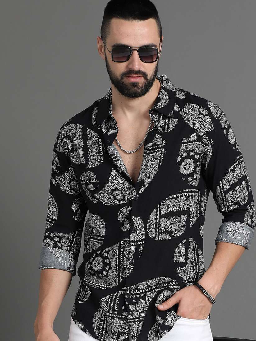 black shirt printed for men