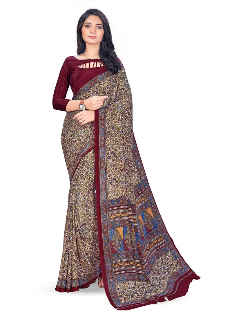 Buy VIMLA Floral Printed Pure Crepe Mysore Silk Saree Sarees for Women 27285196 Myntra