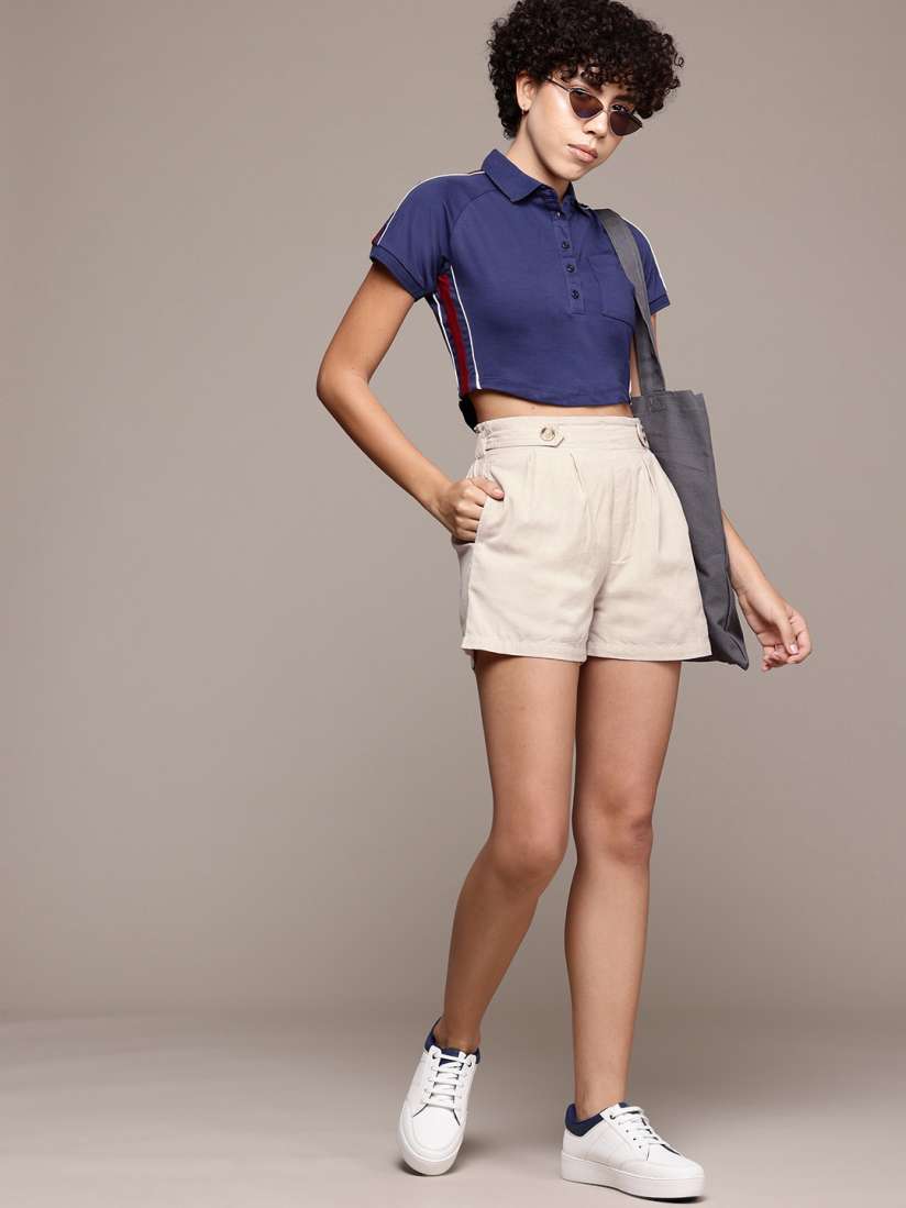 Buy The Roadster Lifestyle Co. Women Pure Cotton Mid Rise Shorts Shorts for Women 27293714 Myntra