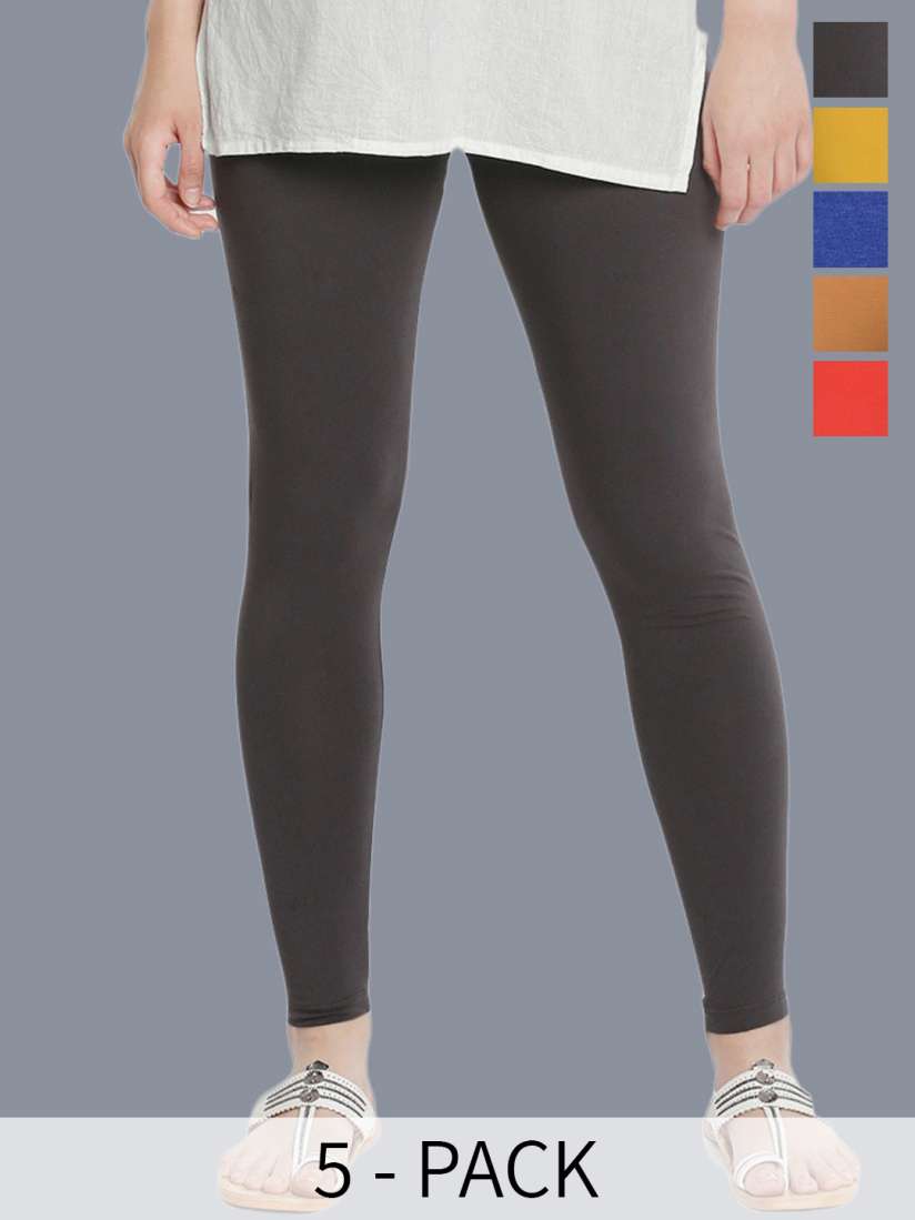 Buy Dollar Missy Pack Of 5 Ankle Length Leggings Leggings for Women 27300628 Myntra