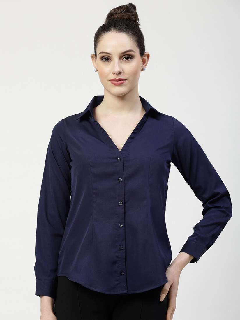 Buy OFFICE YOU Opaque Spread Collar Formal Shirt Shirts for Women 27315290 Myntra