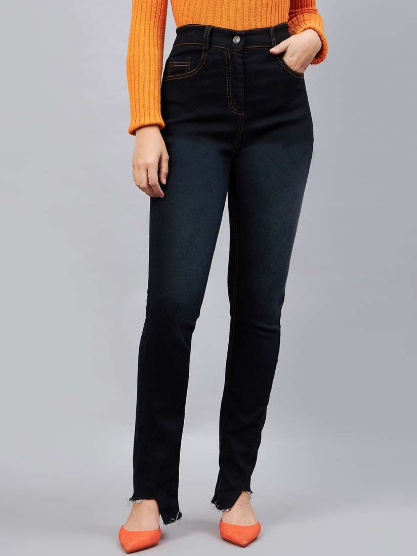 Myntra black jeans for ladies sale