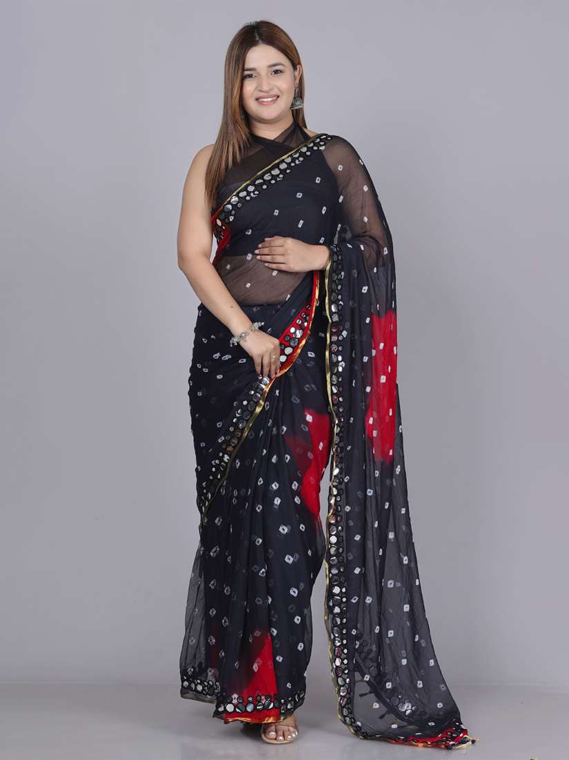 Buy VL SAREES Bandhani Printed Mirror Work Bandhani Saree Sarees for Women 27333630 Myntra