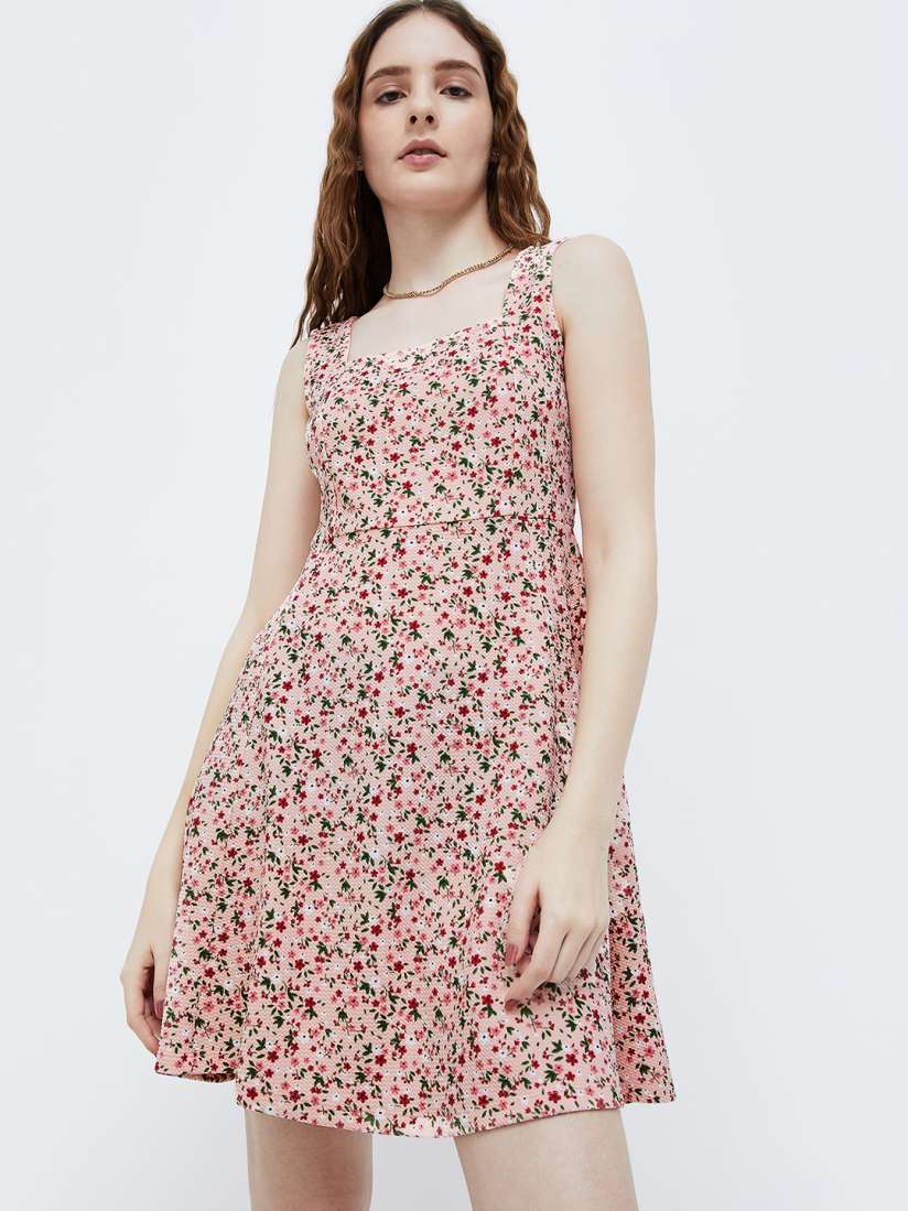 Buy Ginger by Lifestyle Floral Printed Square Neck A Line Dress Dresses for Women 27336362 Myntra