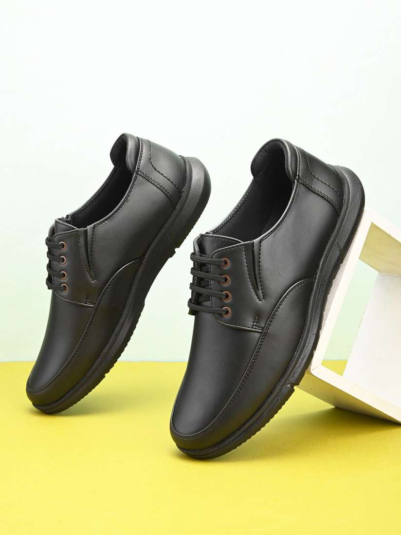 Buy The Roadster Lifestyle Co. Men Black Round Toe Lightweight Memory Foam Derbys Casual Shoes for Men 27341112 Myntra