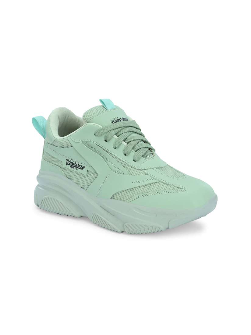 Buy The Roadster Lifestyle Co. Women Green Textured Mid Top Mesh Sneakers Casual Shoes for Women 27341248 Myntra