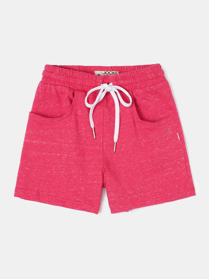 Buy Jockey Girl s Super Combed Cotton Solid Regular Fit Shorts With Drawstrings Closure AG04 Shorts for Girls 27341296 Myntra