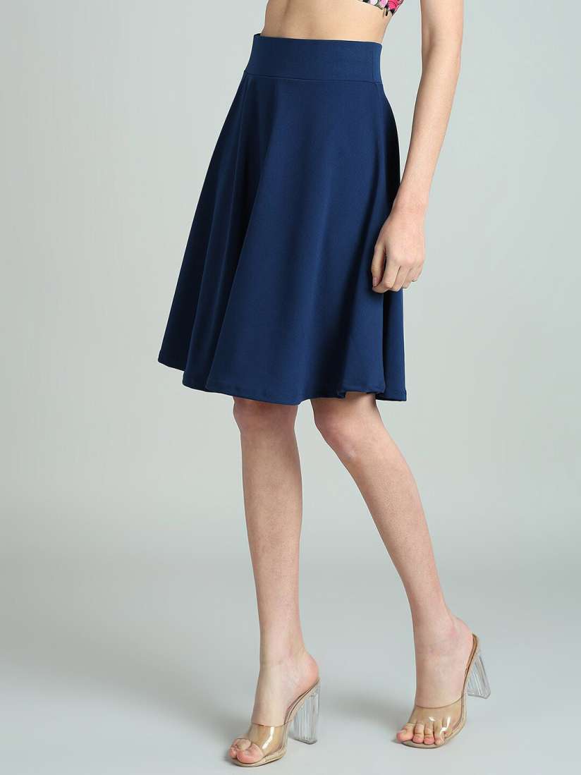 Knee length blue skirts new arrivals