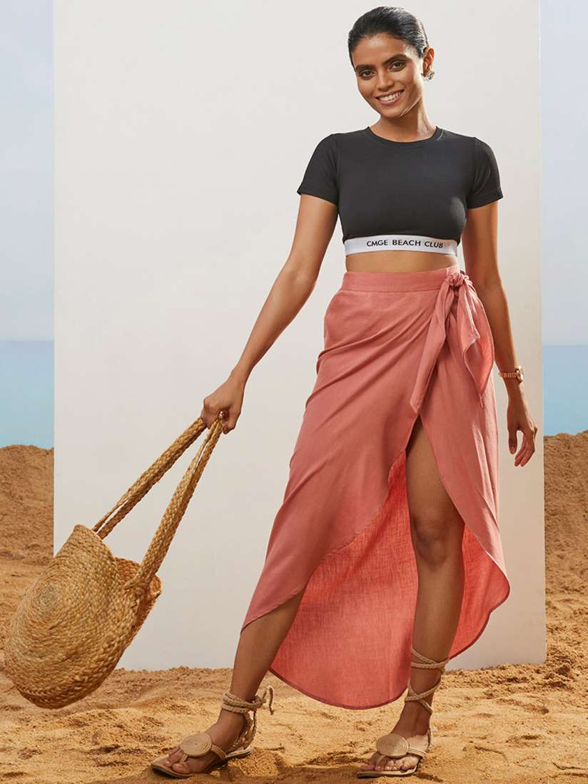 Buy CMGE High Rise Pure Cotton Sarong Swimwear Cover up Bottom for Women 27350652 Myntra