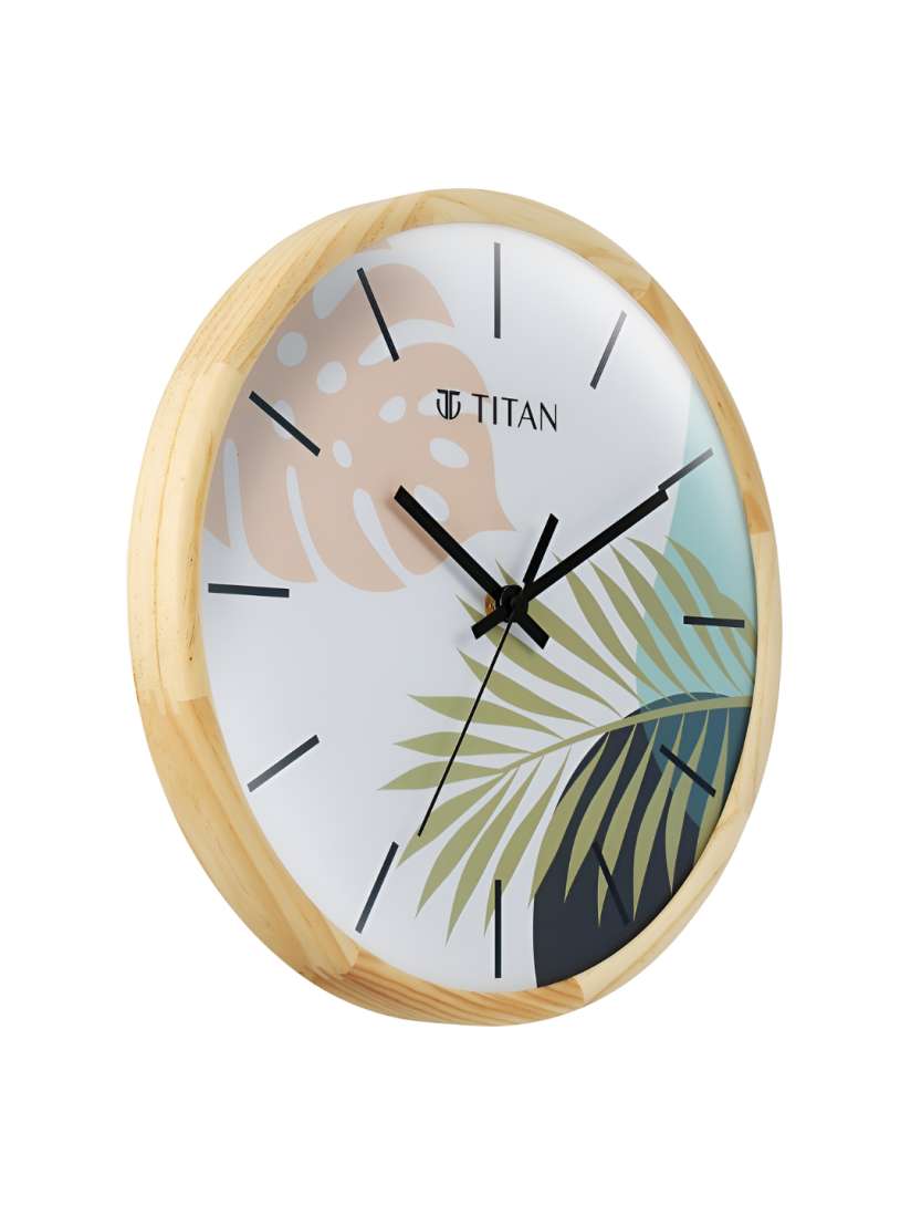 Buy Titan Brown White Round Printed Analogue Contemporary Wall Clock Clocks for Unisex 27351140 Myntra