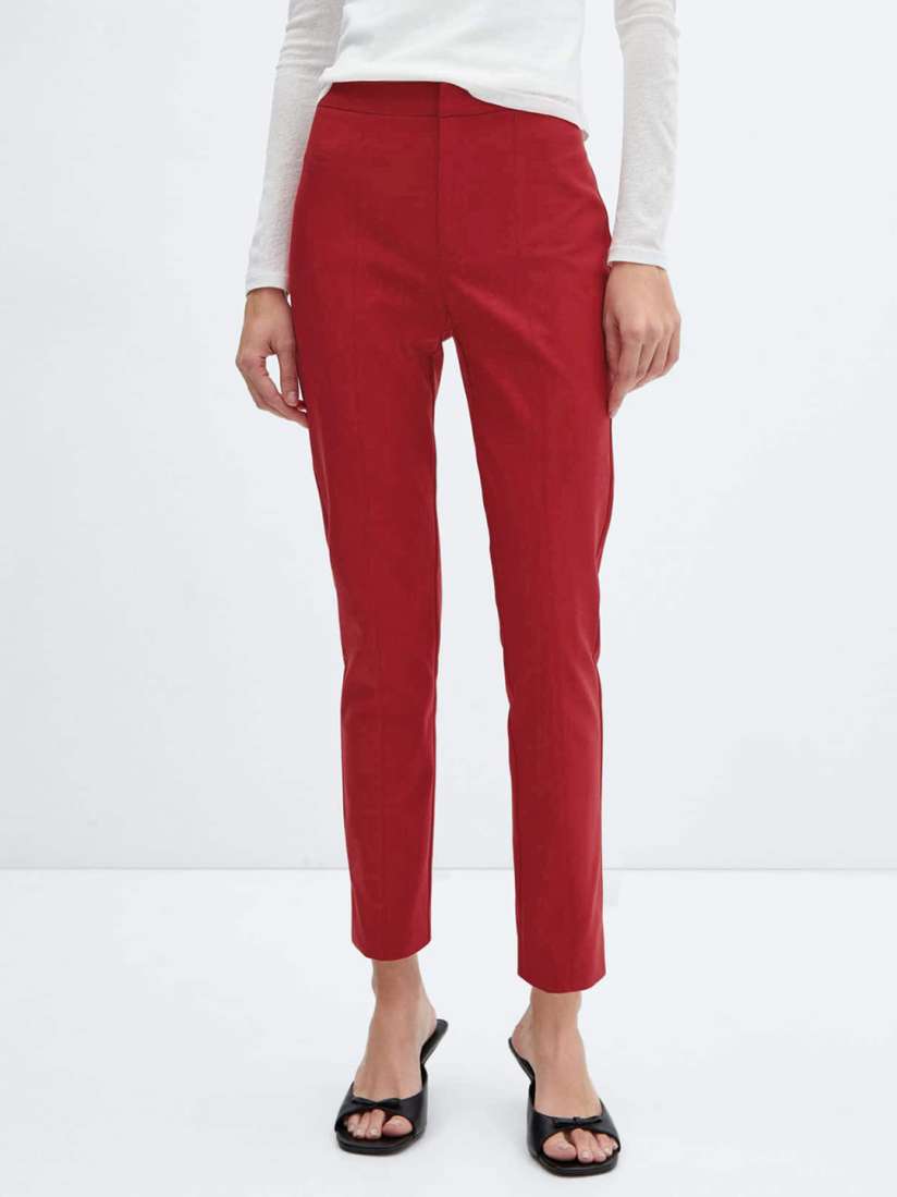 Mango red trousers shop