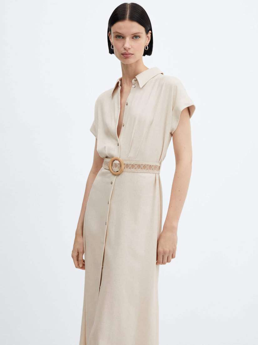 Mango belt midi dress cheap